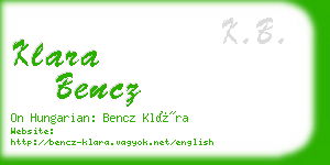 klara bencz business card